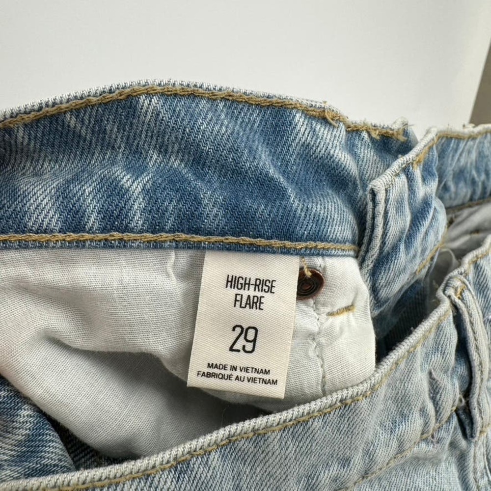 BDG Light Blue Flare Jeans with Artistic Patterns - Picture 11 of 15